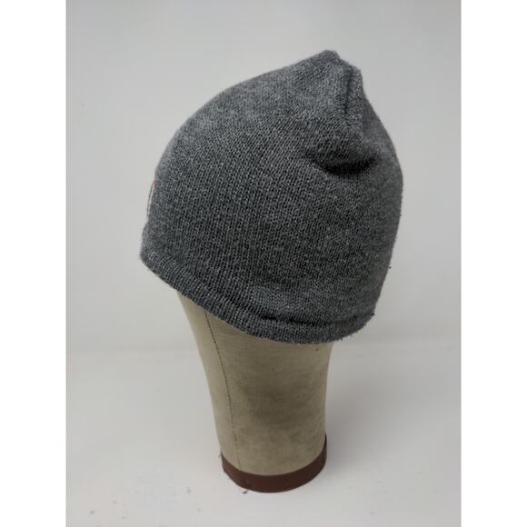 Port & Company Lined Beanie Hat Embroidered M Logo Gray 100% Acrylic - Picture 5 of 11